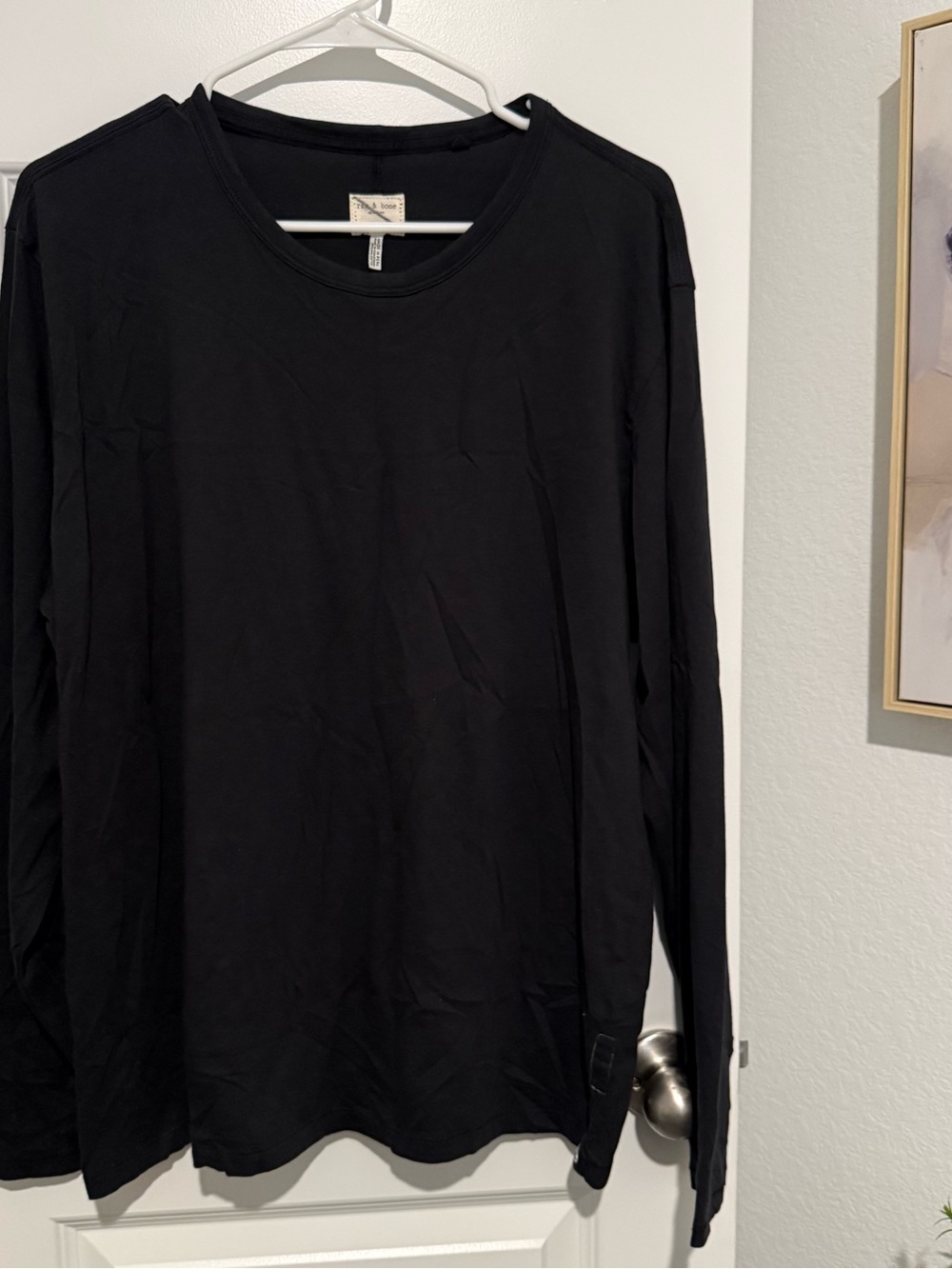 rag & bone Black Long-Sleeve Crewneck Tee